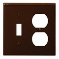 Leviton 2-Gang Plastic Single Toggle/Duplex Outlet Wall Plate, Brown 001-85005